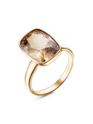 Кольцо бижутерия, покрытие - золочение, вставка - ювелирное стекло европейской огранки