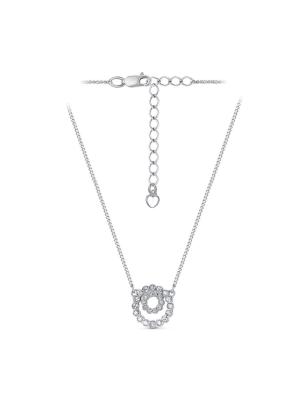 Колье серебро 925 пробы, без покрытия, вставка - стекло ювелирное preciosa