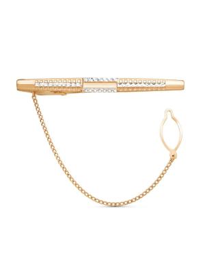 Зажим серебро 925 пробы, покрытие - золочение, отделка - алмазная грань, без вставок