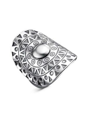 Кольцо бижутерия, покрытие - серебрение с оксидированием, без вставок