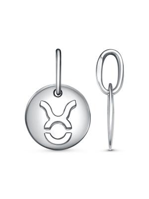 Подвеска "телец" бижутерия, покрытие - платинирование, без вставок