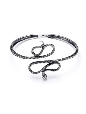 Браслет бижутерия, покрытие - серебрение с оксидированием, без вставок