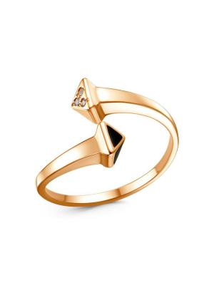 Кольцо бижутерия, покрытие - золочение, отделка - эмаль, вставка - стекло ювелирное preciosa