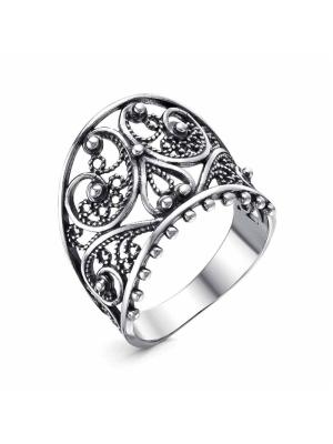 Кольцо серебро 925 пробы, покрытие - оксидирование, без вставок