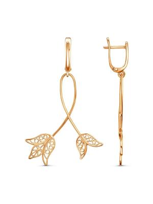 Серьги бижутерия, покрытие - золочение, без вставок