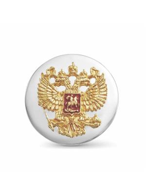 Значок серебро 925 пробы, покрытие - оксидирование, выборочное золочение, отделка - эмаль, без вставок