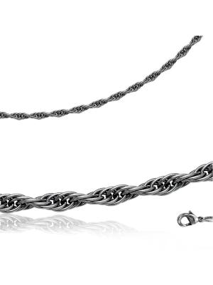 Цепь бижутерия, покрытие - серебрение с оксидированием, без вставок