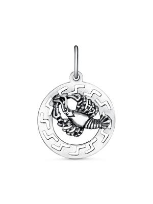 Подвеска "рак" серебро 925 пробы, покрытие - оксидирование, без вставок