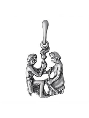 Подвеска"близнецы" серебро 925 пробы, покрытие - оксидирование, без вставок