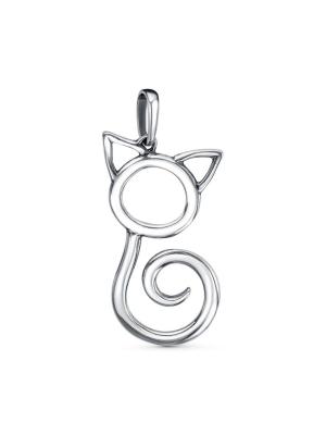 Подвеска бижутерия, покрытие - серебрение с оксидированием, без вставок