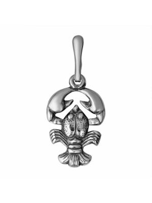 Подвеска"рак" серебро 925 пробы, покрытие - оксидирование, без вставок
