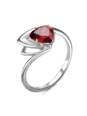 Кольцо бижутерия, покрытие - серебрение, вставка - фианит (недрагоценный камень)