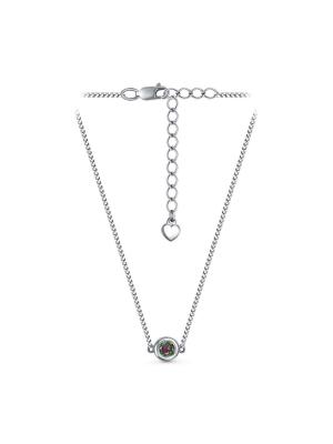 Чокер серебро 925 пробы, покрытие - родирование, вставка - фианит (недрагоценный камень)