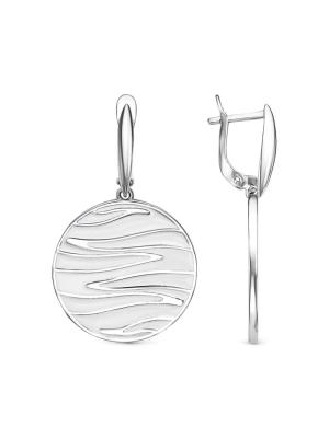 Серьги бижутерия, покрытие - серебрение, отделка - эмаль, без вставок