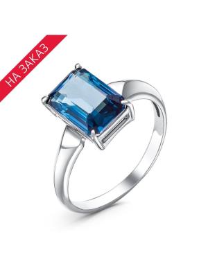 Кольцо серебро 925 пробы, покрытие - родирование, вставка - ситалл собственной огранки