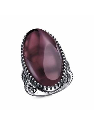 Кольцо бижутерия, покрытие - серебрение с оксидированием, вставка - стекло ювелирное собственной огранки