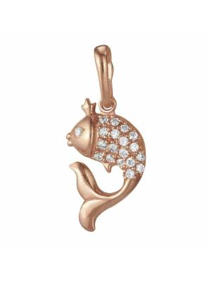 Подвеска серебро 925 пробы, покрытие - золочение, вставка - фианит (недрагоценный камень)