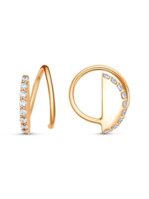 Серьга серебро 925 пробы, покрытие - золочение, вставка - фианит (недрагоценный камень) Серьга серебро 925 пробы, покрытие - золочение, вставка - фианит (недрагоценный камень)