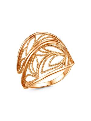 Кольцо бижутерия, покрытие - золочение, без вставок