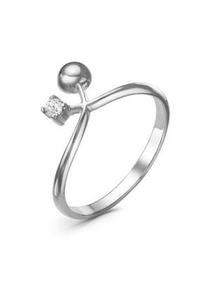 Кольцо бижутерия, покрытие - серебрение, вставка - стекло ювелирное preciosa