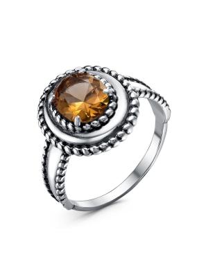 Кольцо серебро 925 пробы, покрытие - оксидирование, вставка - искусственный султанит