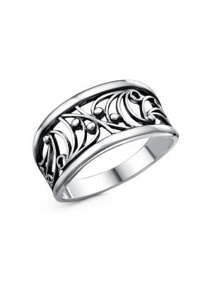 Кольцо серебро 925 пробы, покрытие - оксидирование, без вставок