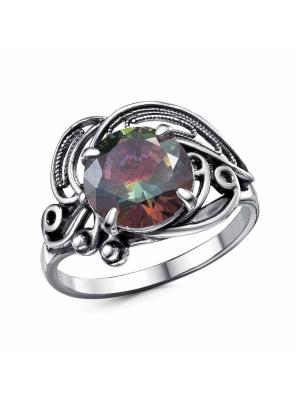 Кольцо бижутерия, покрытие - серебрение с оксидированием, вставка - фианит (недрагоценный камень)