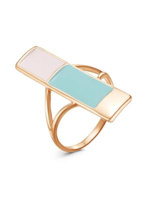 Кольцо бижутерия, покрытие - золочение, отделка - эмаль, без вставок