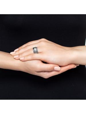 Кольцо бижутерия, покрытие - серебрение с оксидированием, без вставок