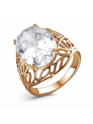 Кольцо бижутерия, покрытие - золочение, вставка - фианит (недрагоценный камень)