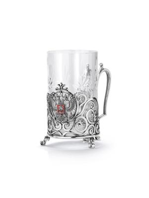 Подстаканник серебро 925 пробы, покрытие - оксидирование, отделка - эмаль, без вставок