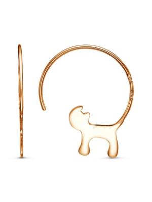 Серьги серебро 925 пробы, покрытие - золочение, без вставок