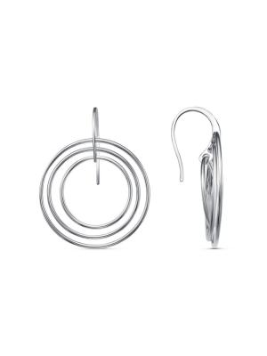 Серьги бижутерия, покрытие - серебрение, без вставок