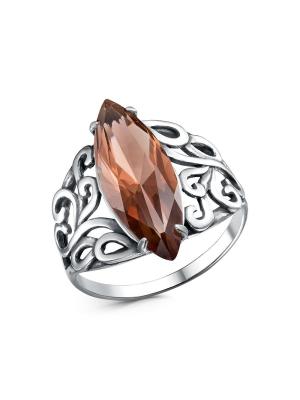 Кольцо серебро 925 пробы, покрытие - оксидирование, вставка - стекло ювелирное собственной огранки