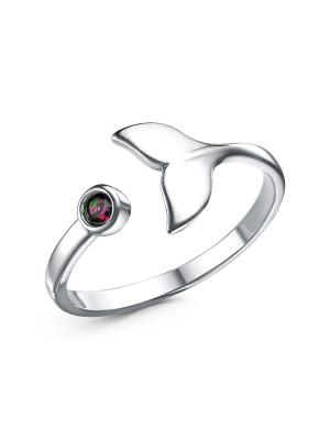 Кольцо бижутерия, покрытие - платинирование, вставка - стекло ювелирное preciosa