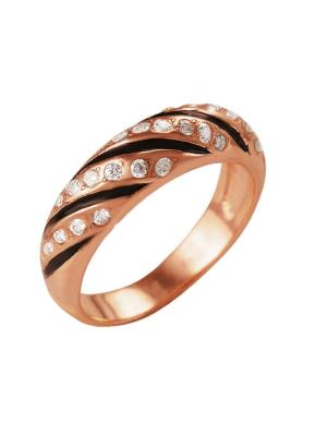 Кольцо бижутерия, покрытие - золочение, отделка - эмаль, вставка - стекло ювелирное preciosa