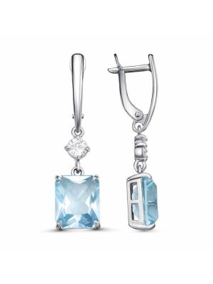 Серьги серебро 925 пробы, покрытие - платинирование