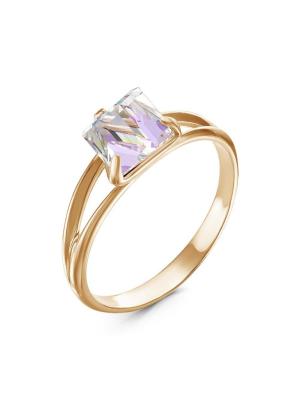 Кольцо бижутерия, покрытие - золочение, вставка - ювелирное стекло европейской огранки