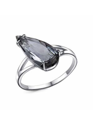 Кольцо серебро 925 пробы, покрытие - платинирование, вставка - стекло ювелирное собственной огранки