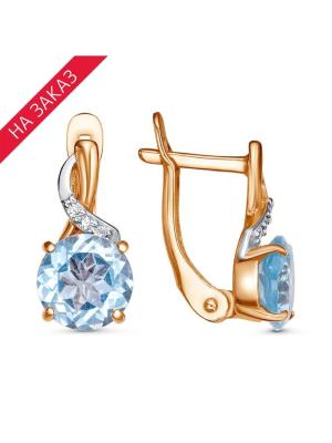 Серьги серебро 925 пробы, покрытие - золочение, выборочное родирование