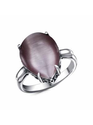 Кольцо бижутерия, покрытие - серебрение с оксидированием, вставка - искусственный кошачий глаз