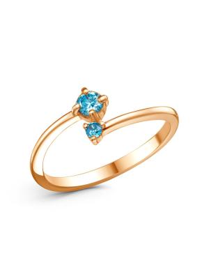 Кольцо бижутерия, покрытие - золочение, вставка - фианит (недрагоценный камень)