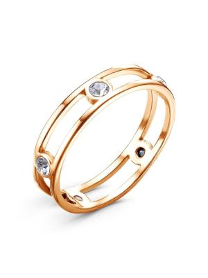 Кольцо бижутерия, покрытие - золочение, вставка - стекло ювелирное preciosa