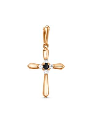 Подвеска серебро 925 пробы, покрытие - золочение, вставка - фианит (недрагоценный камень)