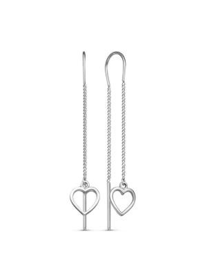 Серьги серебро 925 пробы, покрытие - родирование, без вставок