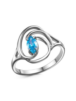 Кольцо бижутерия, покрытие - платинирование, вставка - фианит (недрагоценный камень)