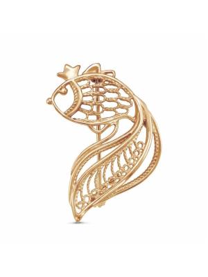 Брошь серебро 925 пробы, покрытие - золочение, без вставок