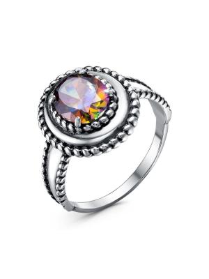 Кольцо бижутерия, покрытие - серебрение с оксидированием, вставка - фианит (недрагоценный камень)