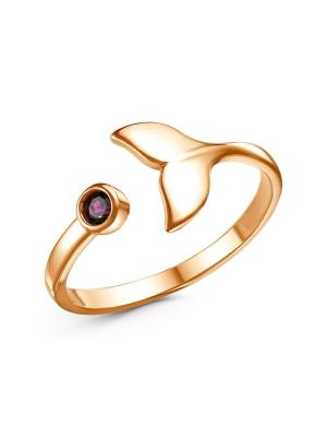 Кольцо бижутерия, покрытие - золочение, вставка - стекло ювелирное preciosa