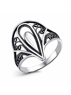 Кольцо бижутерия, покрытие - серебрение с оксидированием, без вставок